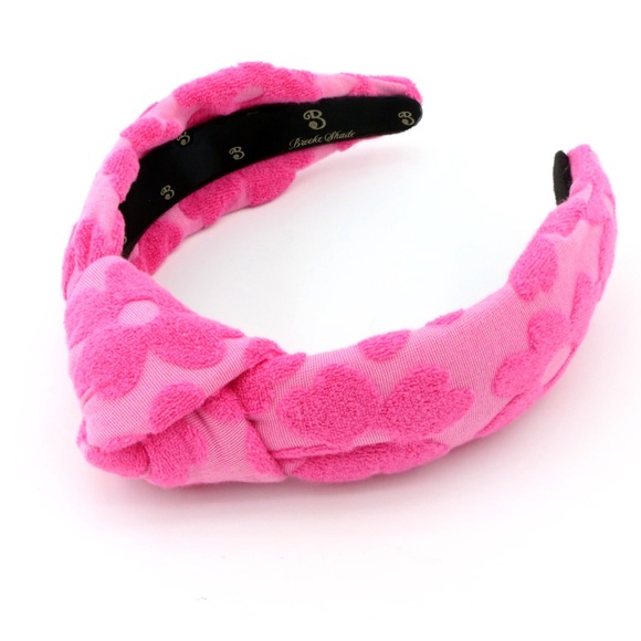 Brooke Shade Accessories - 131. The Hot Pink Flower Terry Headband High Knot